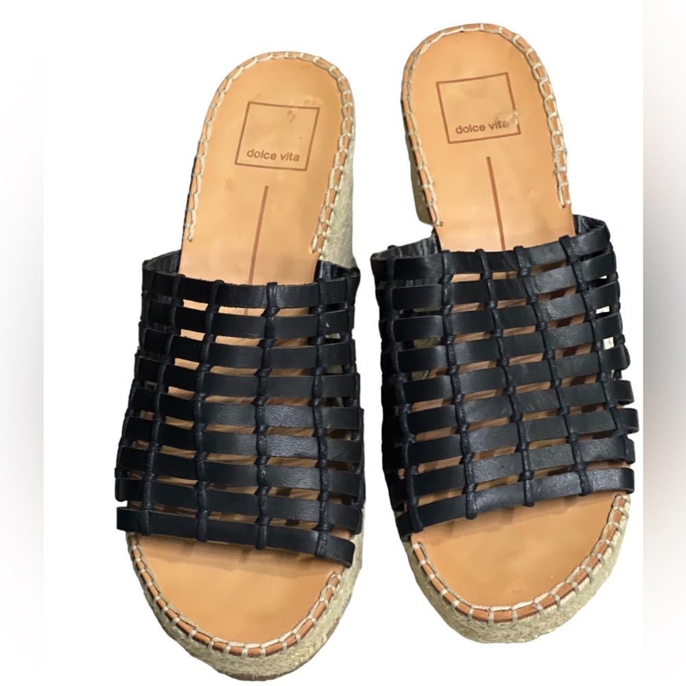 Dolce Vita Womens Rope Sole Slip On Weaved Stitch Platform Wedge Sandals #SB2